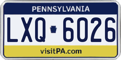PA license plate LXQ6026