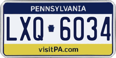 PA license plate LXQ6034
