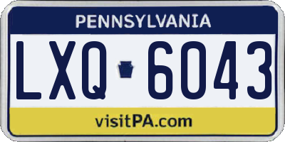 PA license plate LXQ6043