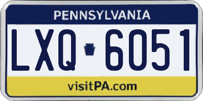 PA license plate LXQ6051