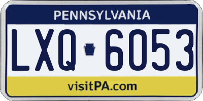PA license plate LXQ6053