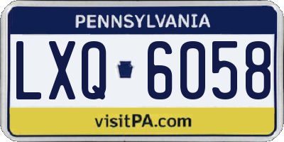 PA license plate LXQ6058