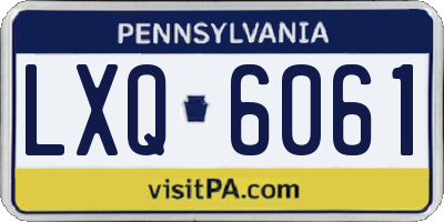 PA license plate LXQ6061