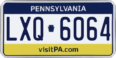 PA license plate LXQ6064