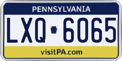 PA license plate LXQ6065