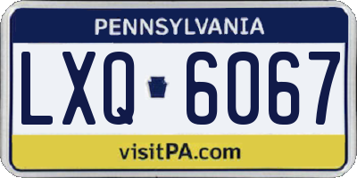 PA license plate LXQ6067