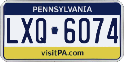 PA license plate LXQ6074