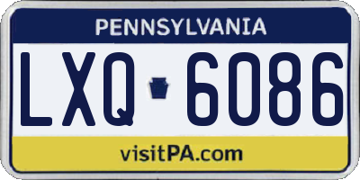 PA license plate LXQ6086