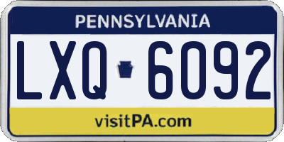 PA license plate LXQ6092