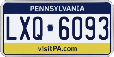 PA license plate LXQ6093