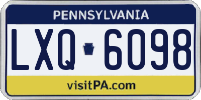 PA license plate LXQ6098