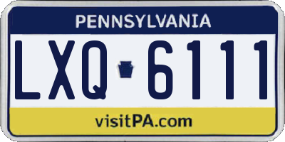 PA license plate LXQ6111