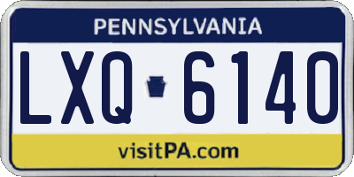 PA license plate LXQ6140