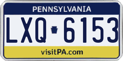 PA license plate LXQ6153