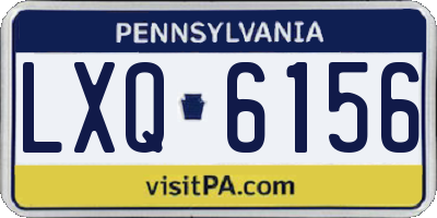 PA license plate LXQ6156