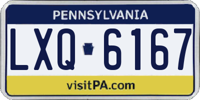 PA license plate LXQ6167