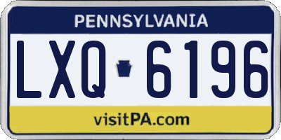 PA license plate LXQ6196