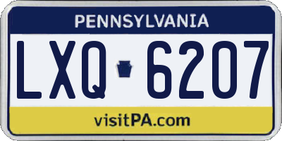 PA license plate LXQ6207