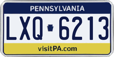 PA license plate LXQ6213