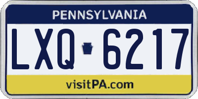 PA license plate LXQ6217