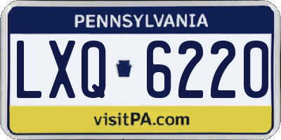 PA license plate LXQ6220