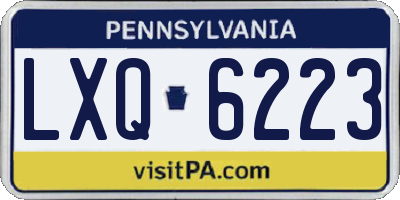 PA license plate LXQ6223