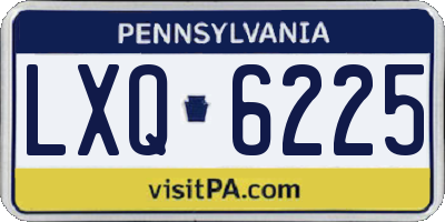 PA license plate LXQ6225