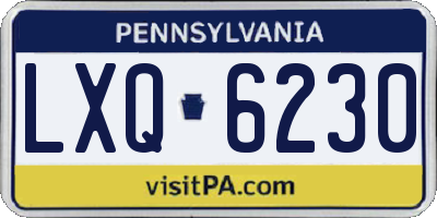 PA license plate LXQ6230