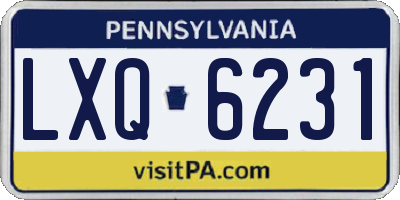 PA license plate LXQ6231