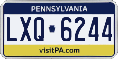 PA license plate LXQ6244