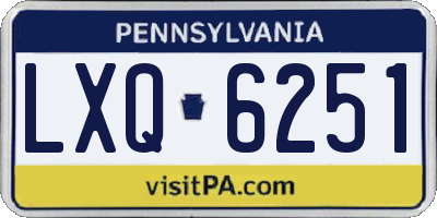 PA license plate LXQ6251