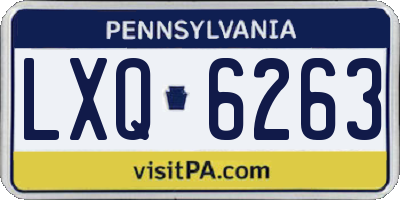 PA license plate LXQ6263