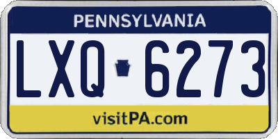 PA license plate LXQ6273