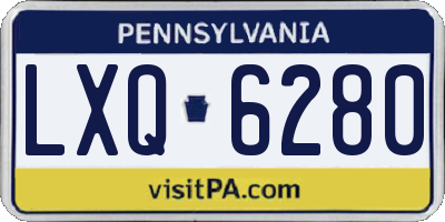 PA license plate LXQ6280