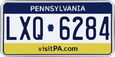 PA license plate LXQ6284