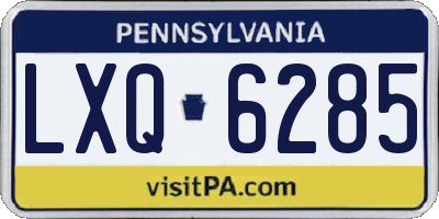 PA license plate LXQ6285