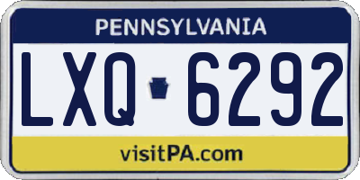 PA license plate LXQ6292