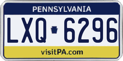 PA license plate LXQ6296