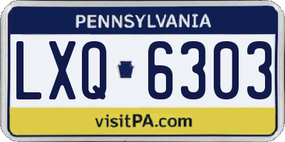PA license plate LXQ6303