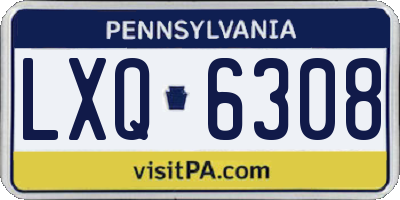 PA license plate LXQ6308