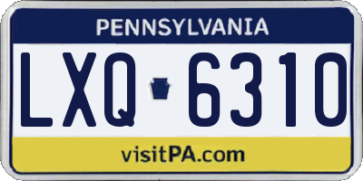 PA license plate LXQ6310