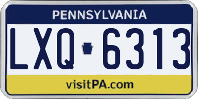 PA license plate LXQ6313