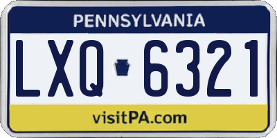 PA license plate LXQ6321