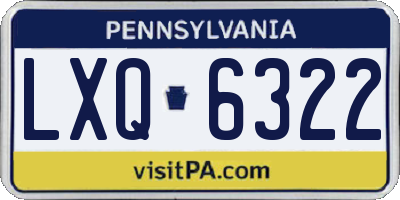 PA license plate LXQ6322