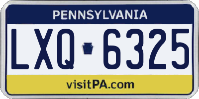 PA license plate LXQ6325
