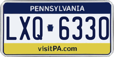 PA license plate LXQ6330