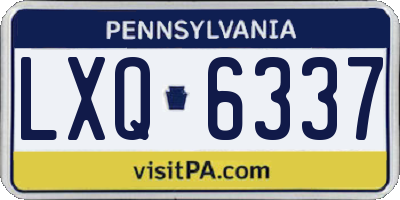 PA license plate LXQ6337