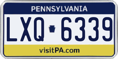 PA license plate LXQ6339