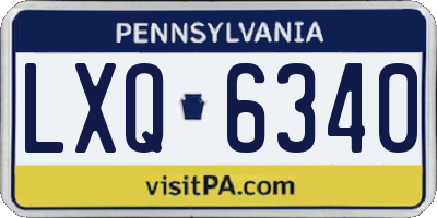 PA license plate LXQ6340