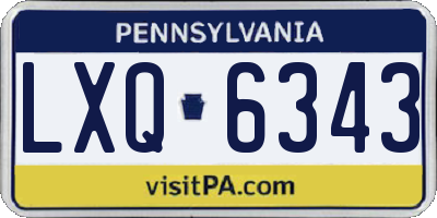 PA license plate LXQ6343